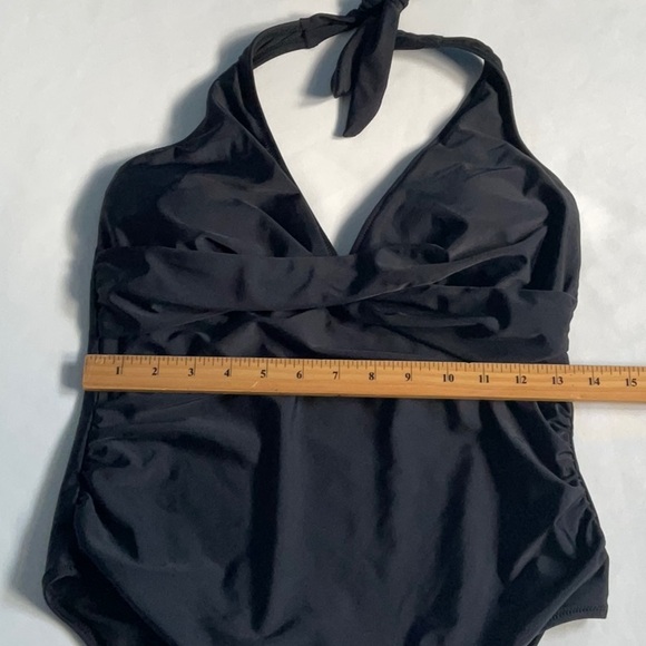 Black Halter One-Piece Swimsuit‎ Womens Size L - Picture 4 of 8